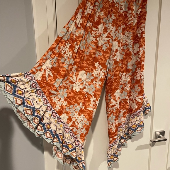 Tribal Floral Print Wide Leg Jumpsuit - Picture 4 of 9